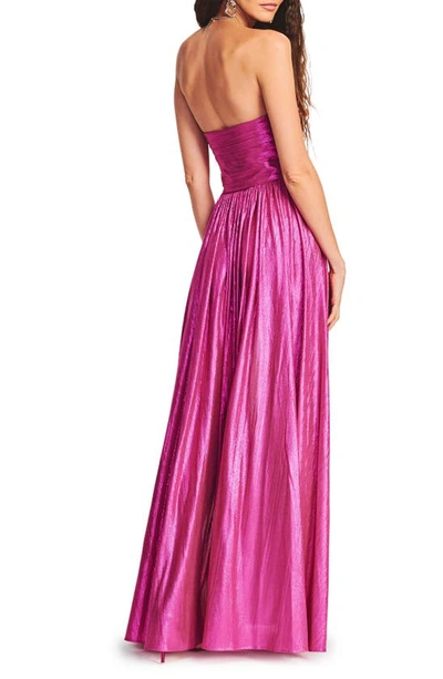 Shop Retroféte Jacie Strapless Gown In Hot Pink