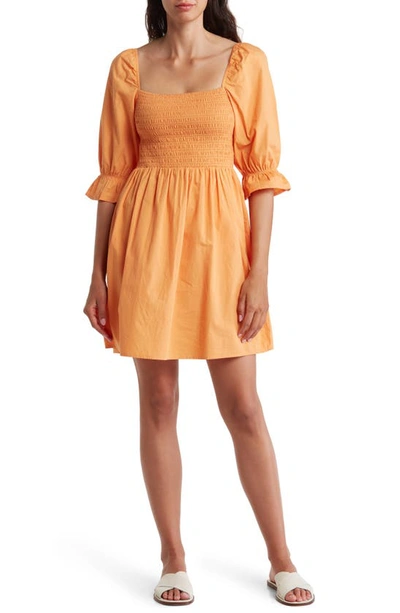Shop Rd Style Selina Poplin Cotton Minidress In Tangerine