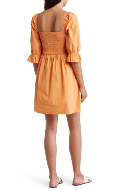 Shop Rd Style Selina Poplin Cotton Minidress In Tangerine