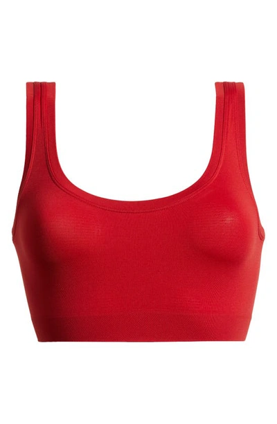 Hanro Touch Feeling Crop Top In Garnet Red