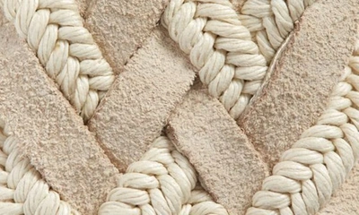Shop Canali Suede & Woven Fabric Belt In Beige