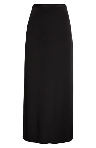 Shop Lafayette 148 Silk Stretch Crepe De Chine Maxi Skirt In Black