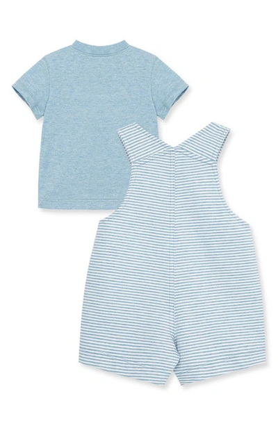 Shop Little Me Puppy Appliqué Cotton T-shirt & Shortalls Set In Blue