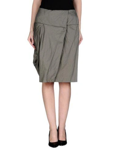 Shop Malloni Knee Length Skirt In Military Green