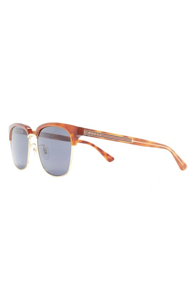 Shop Gucci 56mm Square Sunglasses In Havana Blue