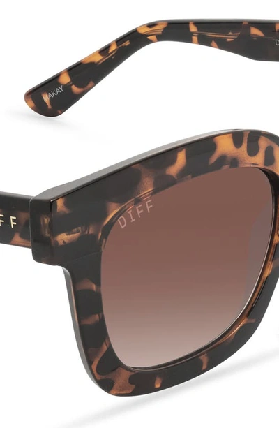 Shop Diff 56mm Makay Square Sunglasses In Dark Tort/brown Gradient Lens