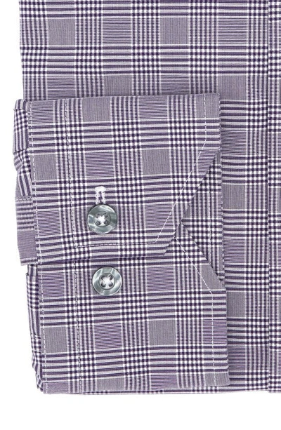 Shop Lorenzo Uomo Check Long Sleeve Slim Fit Button-up Shirt In Dark Purple