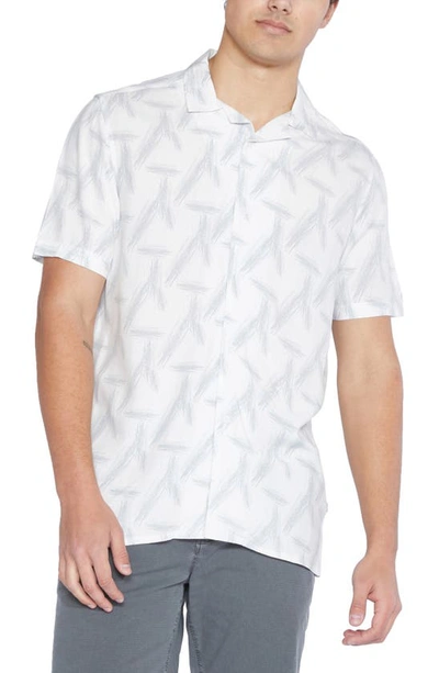 Shop Civil Society Varadero Lines Short Sleeve Button-down Shirt In White