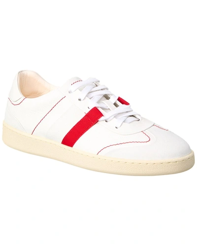 Shop Ferragamo Garda Low Leather Sneaker In White