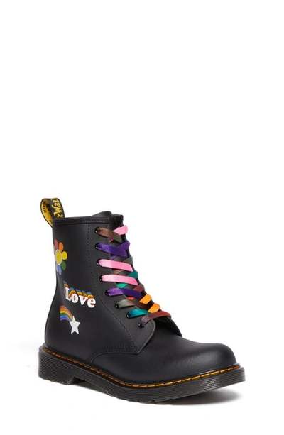 Dr. Martens Kids' Little Girl's & Girl's 1460 Rainbow Boots In Black Multi  | ModeSens