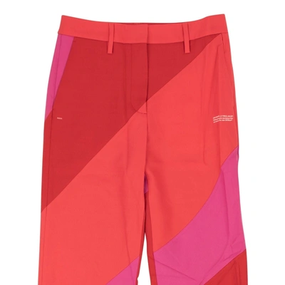 Shop Off-white Red Fuchsia Spiral Formal Pants In Pink