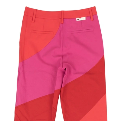 Shop Off-white Red Fuchsia Spiral Formal Pants In Pink