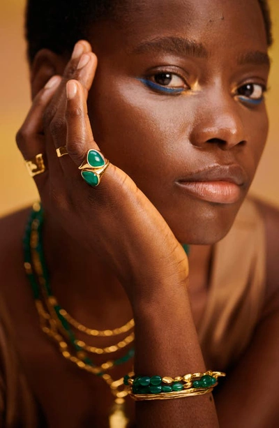 Monica Vinader Womens Gold Rio 18ct Yellow Gold-plated Vermeil Recycled Sterling Silver And Green On In 18k Gold Vermeil/green Onyx