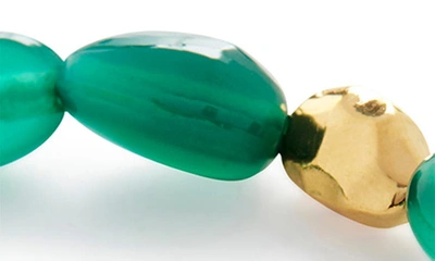 Shop Monica Vinader Keshi Pearl Bracelet In 18k Gold Vermeil/green Onyx