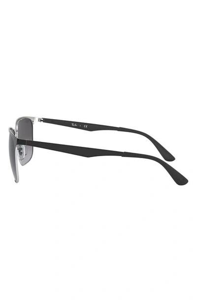 Ray Ban 59mm Gradient Square Sunglasses In Silver/ Black/ Grey Gradient