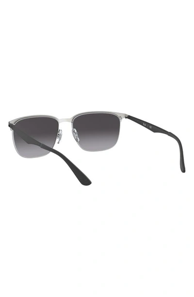 Ray Ban 59mm Gradient Square Sunglasses In Silver/ Black/ Grey Gradient