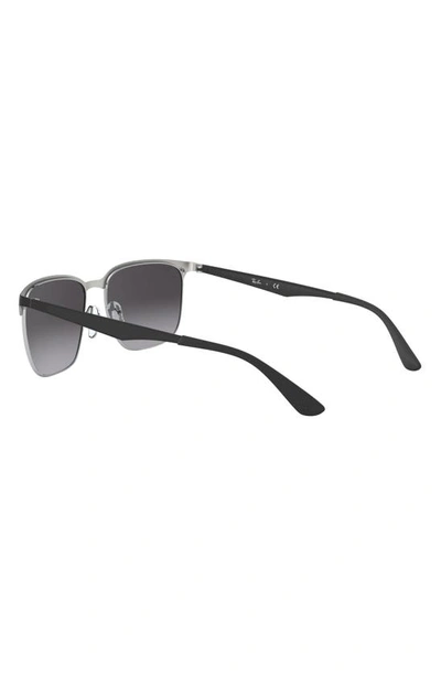 Ray Ban 59mm Gradient Square Sunglasses In Silver/ Black/ Grey Gradient