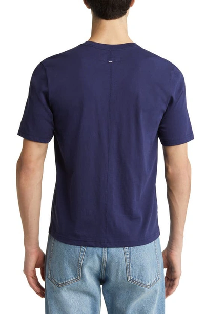 Shop Rag & Bone Theo Organic Cotton Graphic T-shirt In Dark Blue