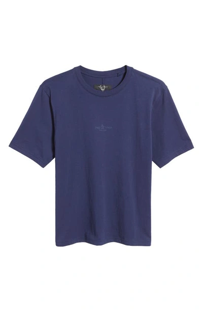 Shop Rag & Bone Theo Organic Cotton Graphic T-shirt In Dark Blue