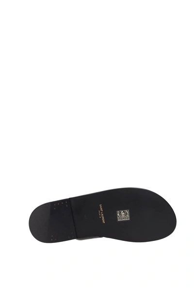Shop Saint Laurent Sandals Leather In Black