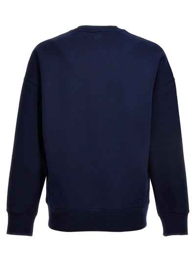 Shop Ami Alexandre Mattiussi Logo Embroidery Sweatshirt Blue