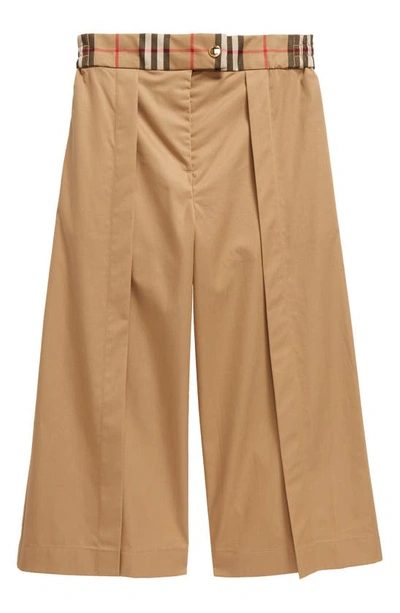 Shop Burberry Kids' Hermia Cotton Gabardine Pants In Archive Beige