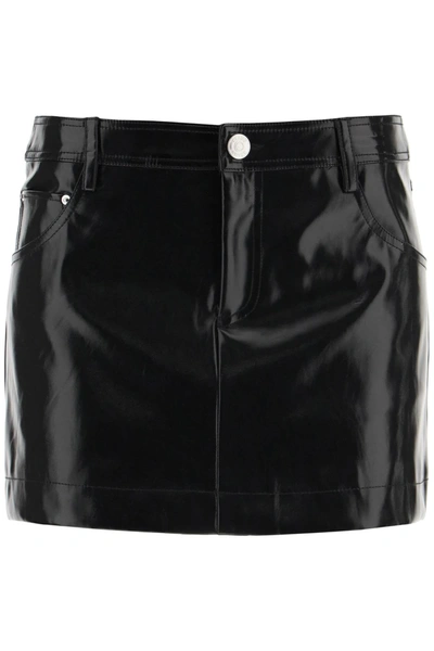 Shop Staud Vegan Leather 'drawing' Miniskirt