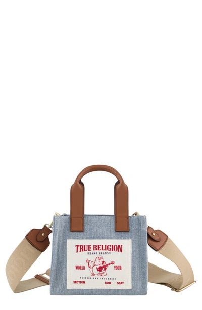 Shop True Religion Brand Jeans Canvas Mini Tote Bag In Denim