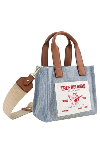 Shop True Religion Brand Jeans Canvas Mini Tote Bag In Denim