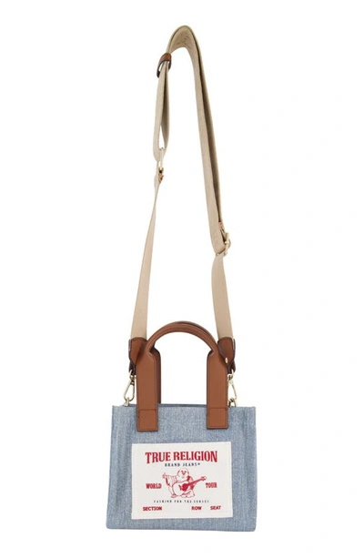 Shop True Religion Brand Jeans Canvas Mini Tote Bag In Denim