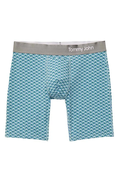 Shop Tommy John Cool Cotton 8-inch Boxer Briefs In Arctic Checkered Pinstripe