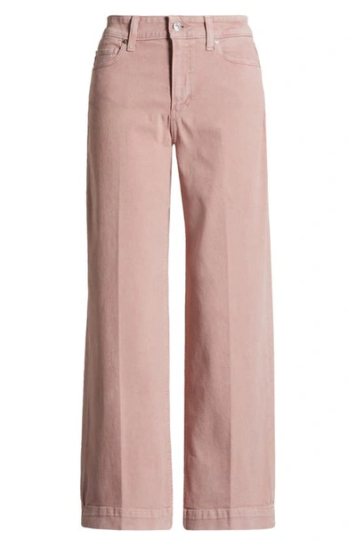 Shop Paige Anessa High Waist Wide Leg Jeans In Vintage Muted Blush