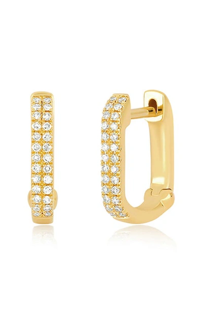 Shop Ef Collection Mini Lola Diamond Huggie Hoop Earrings In 14k Yellow Gold