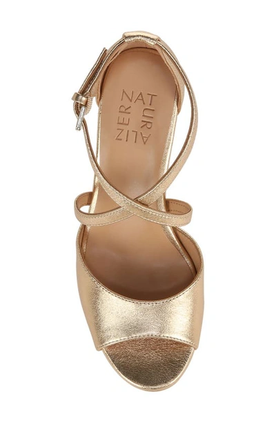 Shop Naturalizer Melody Platform Sandal In Dark Gold Leather