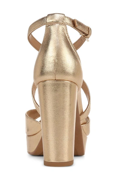 Shop Naturalizer Melody Platform Sandal In Dark Gold Leather