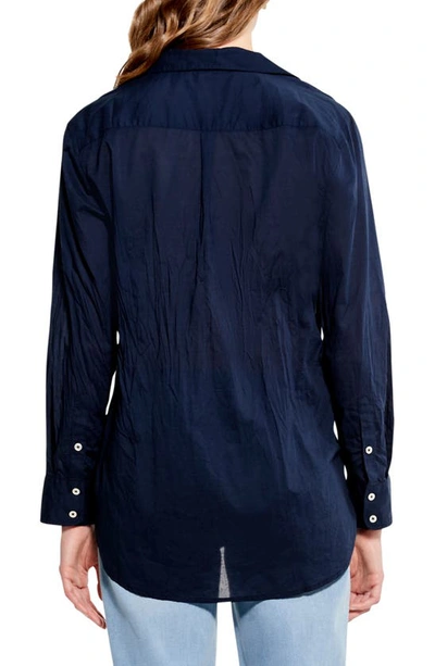 Nic + Zoe Long Sleeve Cotton Button-up Shirt In Dark Indigo