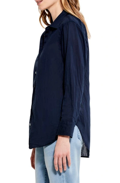 Nic + Zoe Long Sleeve Cotton Button-up Shirt In Dark Indigo