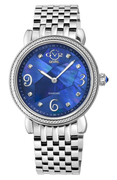 Shop Gv2 Ravenna Diamond Dial Swiss Quartz Bracelet Watch, 37mm In Silver