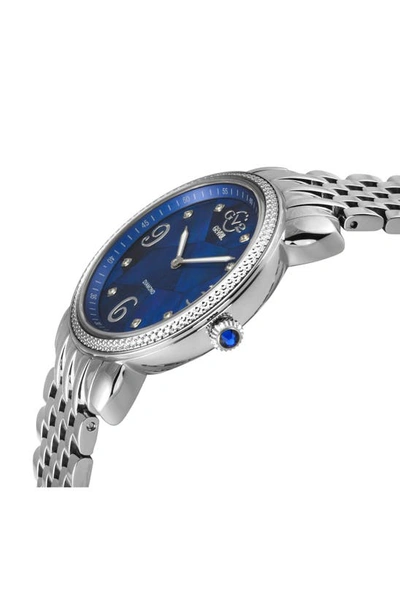 Shop Gv2 Ravenna Diamond Dial Swiss Quartz Bracelet Watch, 37mm In Silver