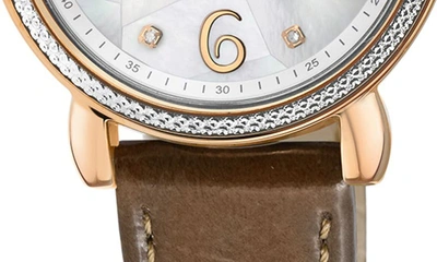 Gv2 Ravenna Diamond Dial Swiss Quartz Leather Strap Watch, 37mm In Brown