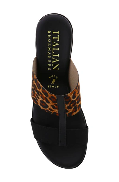 Italian Shoemakers Sadey Wedge Sandal In Leopard