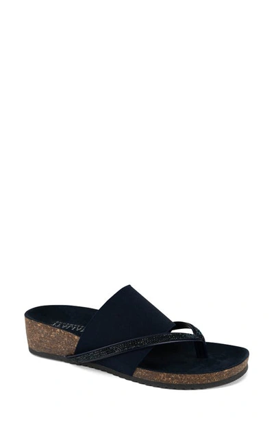 Shop Italian Shoemakers Ziona Wedge Sandal In Navy