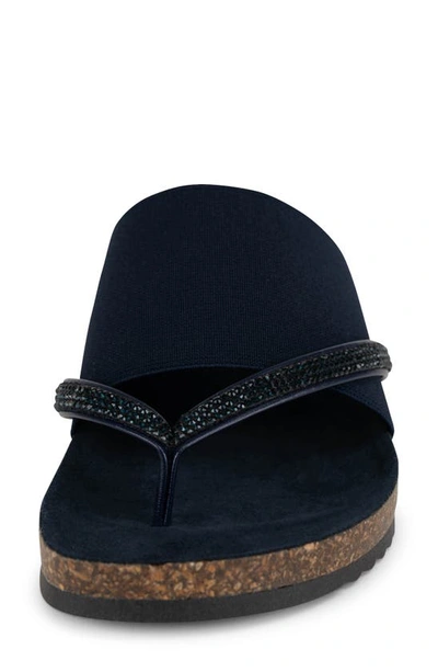 Italian Shoemakers Ziona Wedge Sandal In Navy
