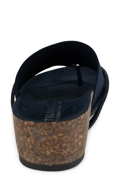 Italian Shoemakers Ziona Wedge Sandal In Navy