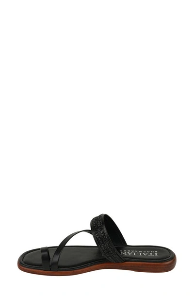 Shop Italian Shoemakers Mavis Loop Toe Sandal In Black
