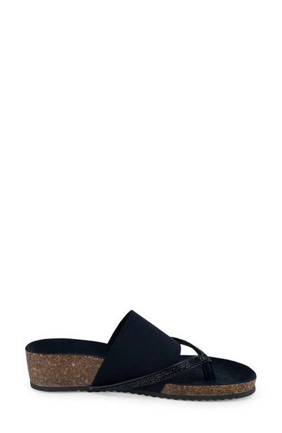 Italian Shoemakers Ziona Wedge Sandal In Navy