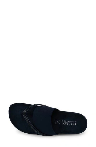 Italian Shoemakers Ziona Wedge Sandal In Navy