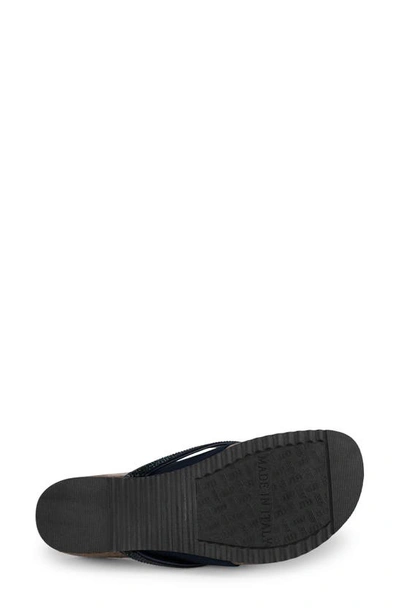 Italian Shoemakers Ziona Wedge Sandal In Navy
