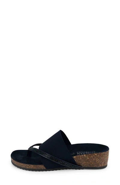 Shop Italian Shoemakers Ziona Wedge Sandal In Navy