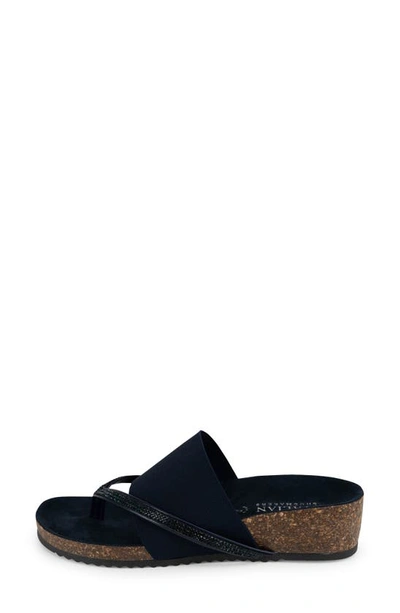 Italian Shoemakers Ziona Wedge Sandal In Navy
